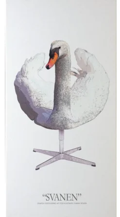 Akustikbillede Art-Acoustic svanen 60 x 120 cm - hvid