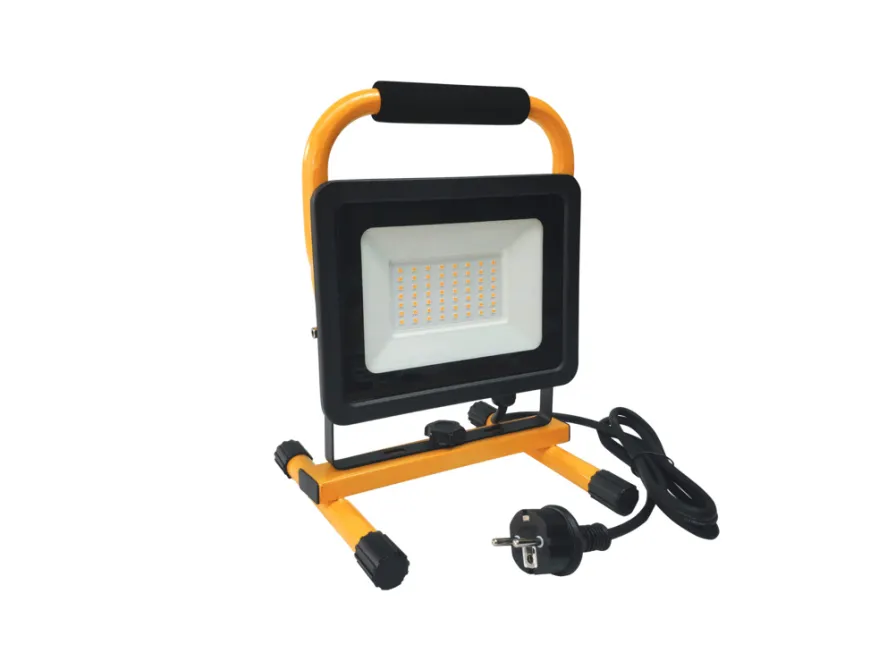 Arbejdslampe på stativ inkl. 50 W LED-pære sort