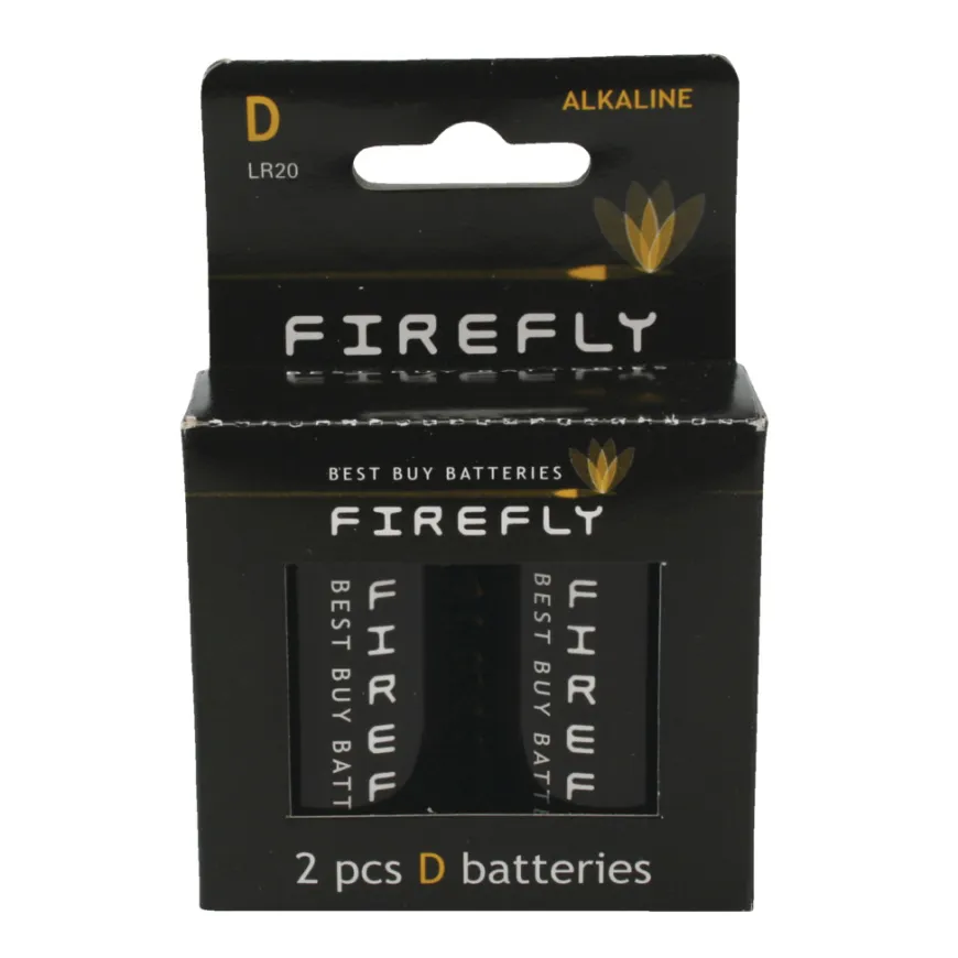 Batteri alkaline D LR20 2-pk. - Firefly