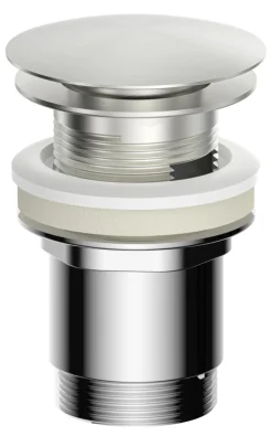 Bundventil pop-up 1 1/4" Ø66 mm børstet stål