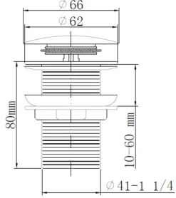 Bundventil pop-up Ø66 × 80 mm hvid