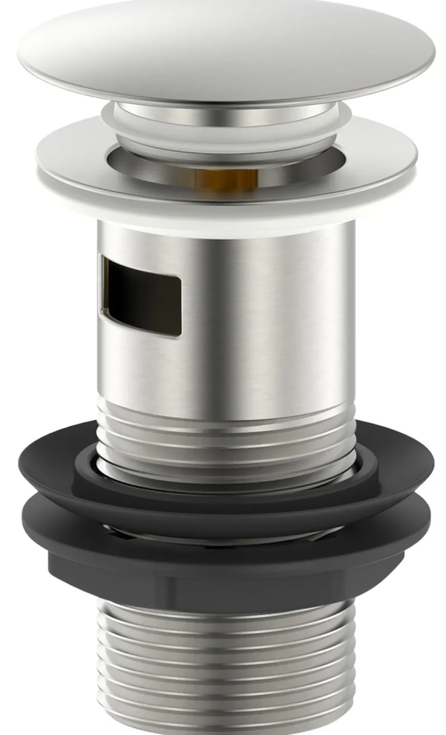 Bundventil Push pop-up 1 1/4" børstet stål - REN