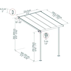 Canopia by Palram Sierra terrasseoverdækning 5,29 m²