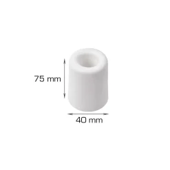 Dørstopper Ø40 x H75 mm hvid plast