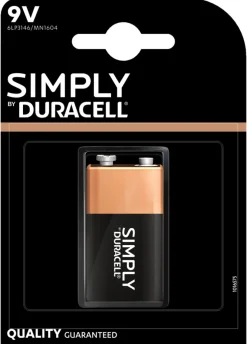 Duracell Simply 9 V alkaline batteri 1-pk.