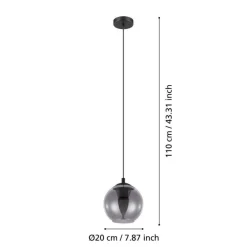 Eglo Ariscani pendel Ø20 cm sort
