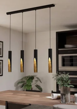 Eglo Barbotto langbordspendel sort/guld L92,5 x H110 cm