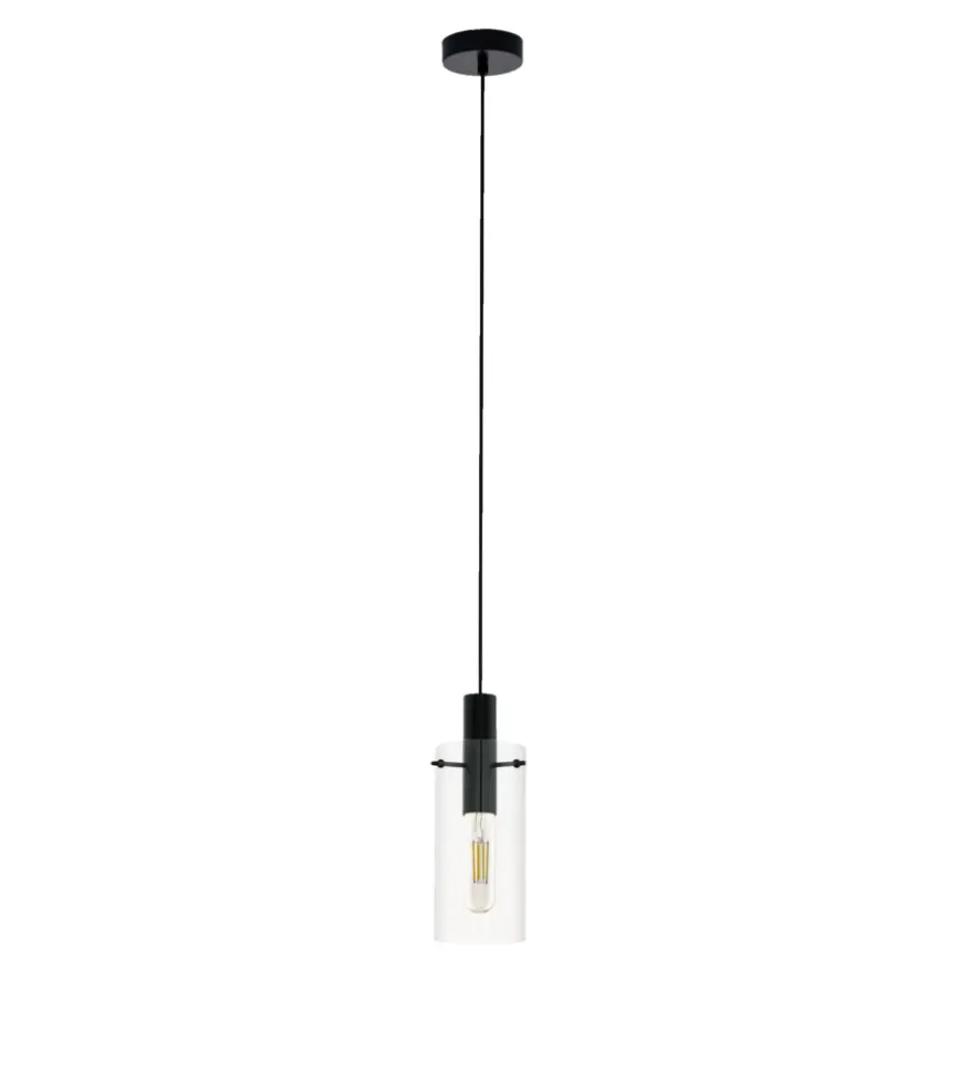 Eglo Montefino pendel sort/klar Ø11 cm