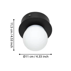 Eglo Mosiano loft- og væglampe sort/hvid Ø11 cm