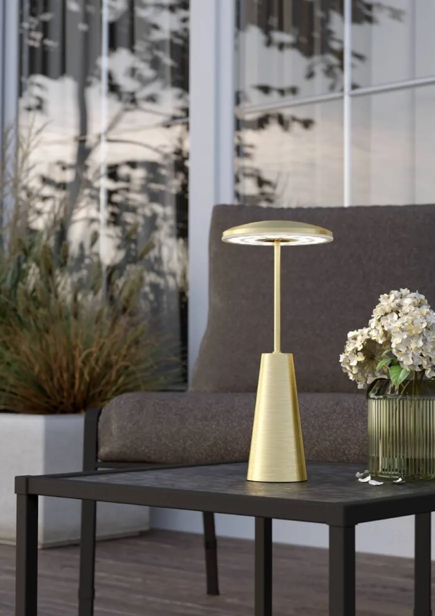 Eglo Piccola bordlampe genopladelig messingfinish