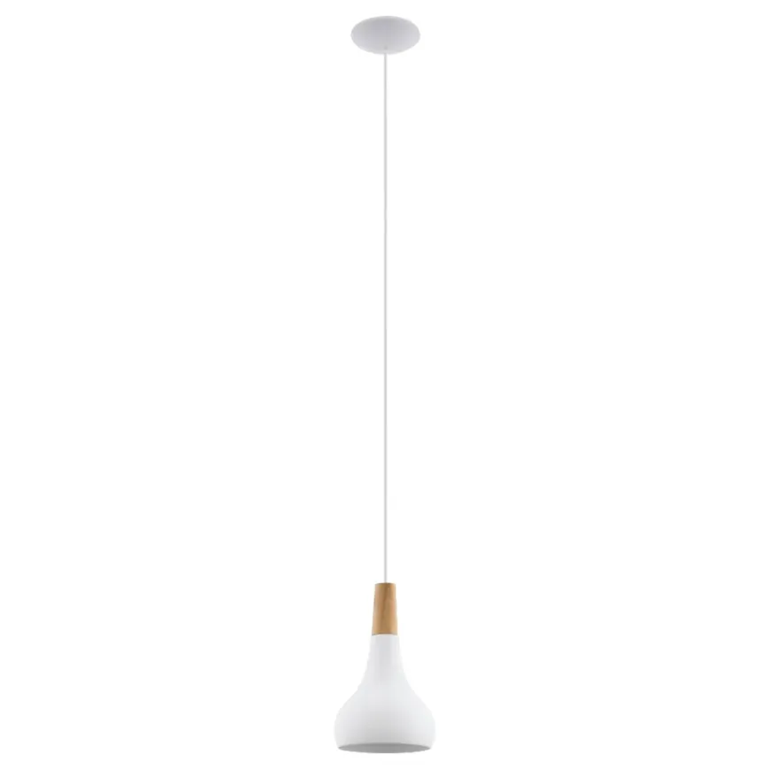 Eglo Sabinar pendel hvid/brun Ø18 cm
