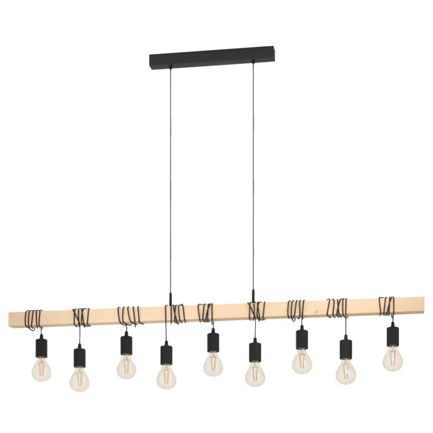 Eglo Townshend langbordspendel sort/brun 150 cm