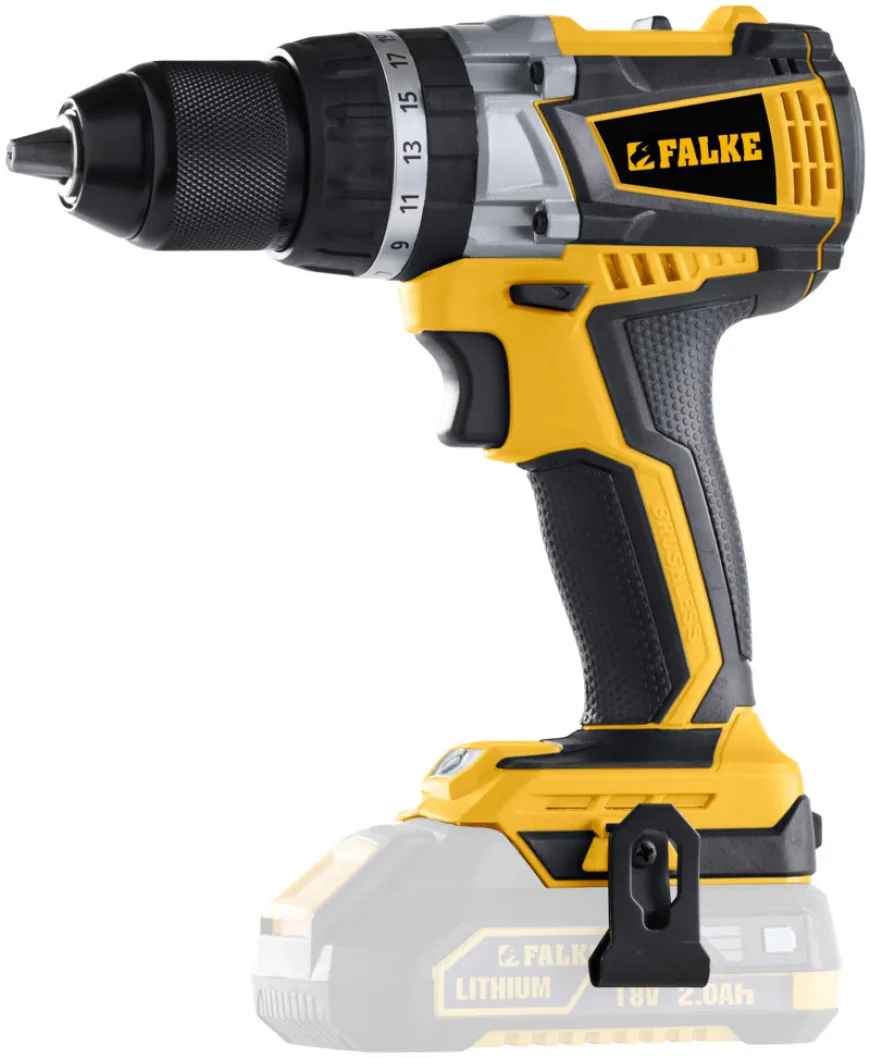 Falke® skrue-/boremaskine m/slag akku kulfri 18 V