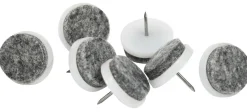 Filtpuder med søm Ø24 mm grå - 24 stk.