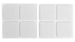 Filtpuder selvklæbende 30 x 30 mm hvid - 8 stk.