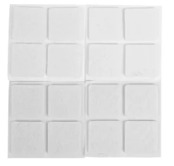 Filtpuder selvklæbende 25 x 25 mm hvid - 16 stk.
