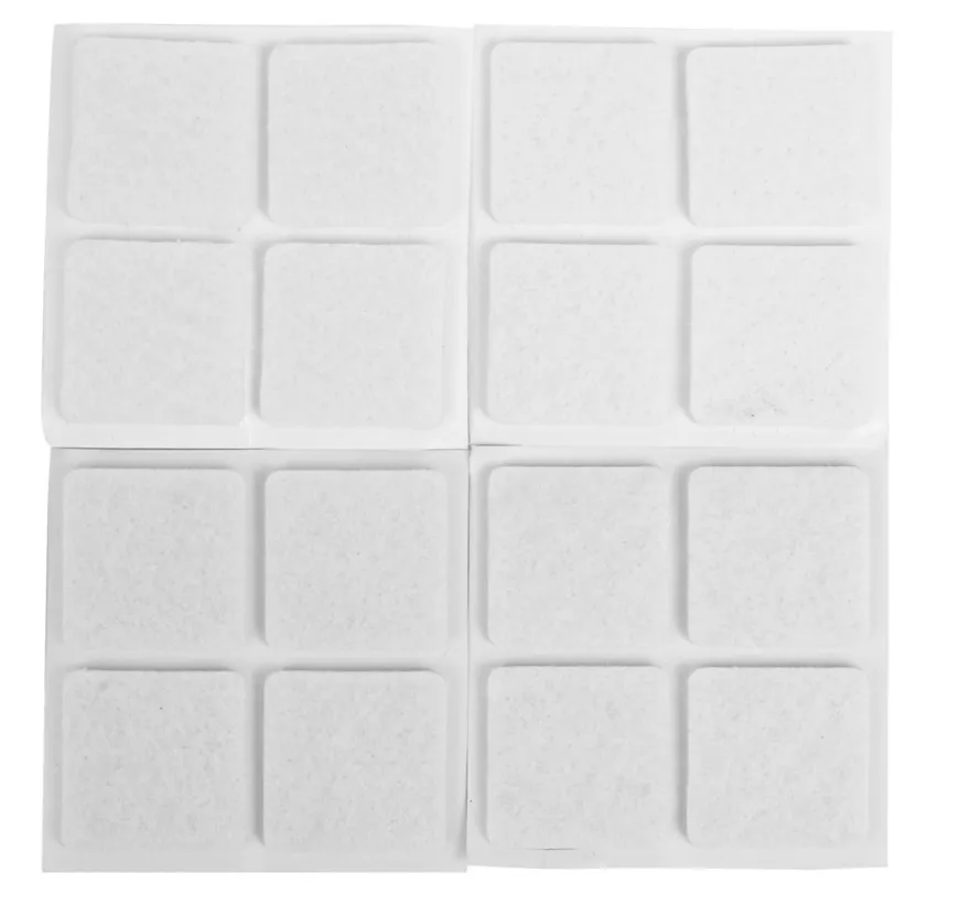 Filtpuder selvklæbende 25 x 25 mm hvid - 16 stk.