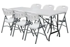 Foldebord stål/plast 180 x 75 cm hvid