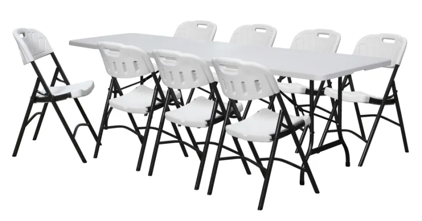 Foldebord stål/plast 240 x 70 cm hvid