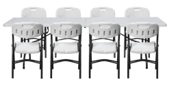 Foldebord stål/plast 240 x 70 cm hvid