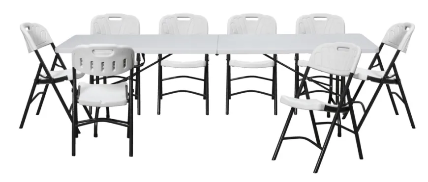 Foldebord stål/plast 240 x 70 cm hvid