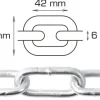 Galvaniseret kæde langleddet Ø6 mm x 5 meter