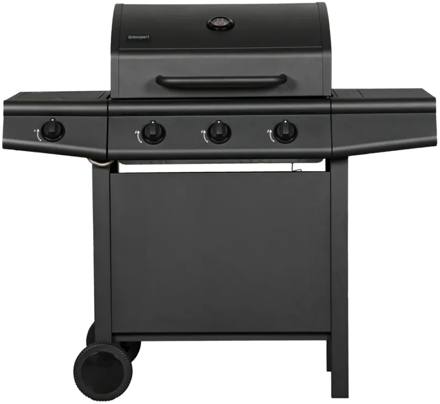 Gasgrill 3 brændere og sidebrænder sort - Grillexpert®