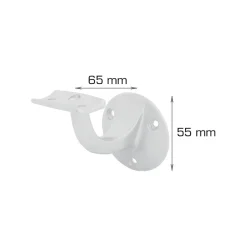 Gelænderbeslag 65 x 55 mm hvid