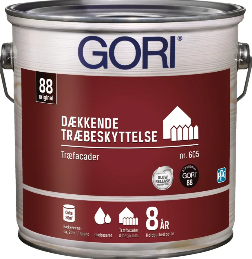 GORI 605 dækkende træbeskyttelse kulsort 2,5 liter