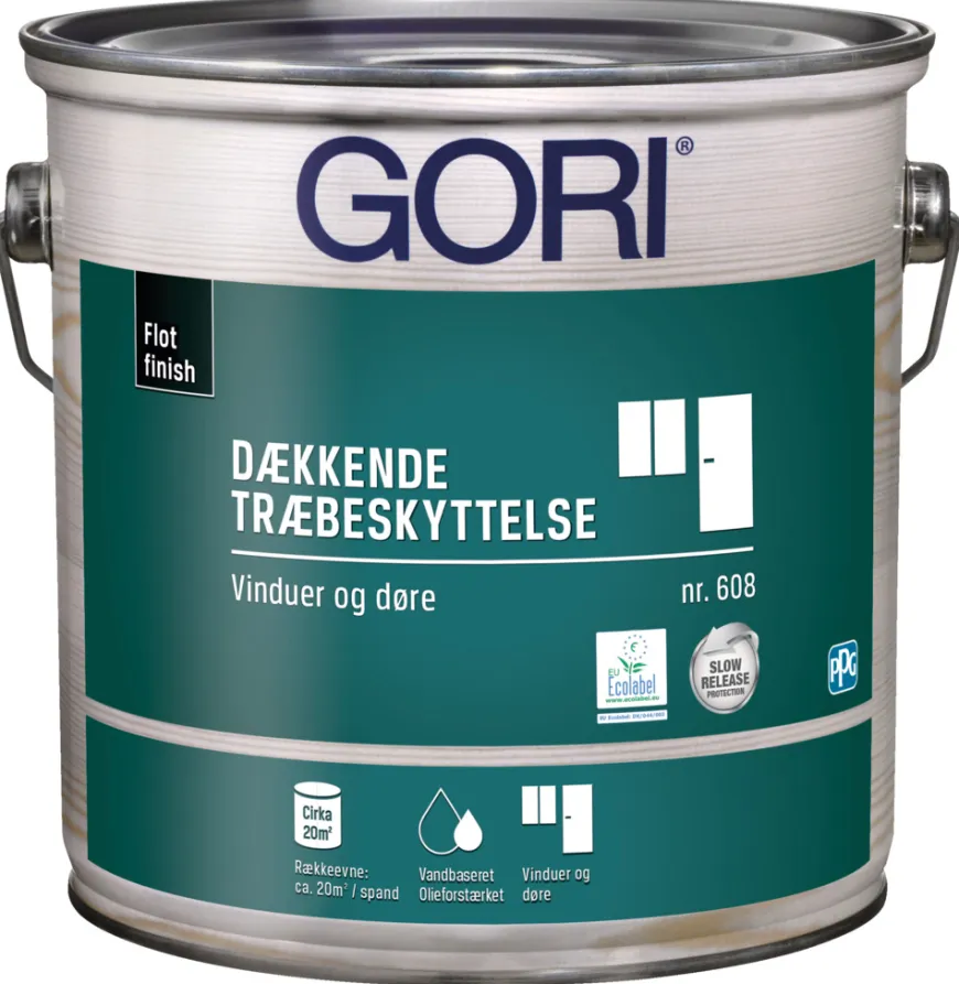 GORI 608 dækkende træbeskyttelse ren hvid 2,5 liter