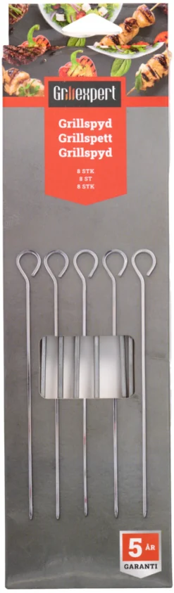 Grillspyd rustfrit stål 8 stk. - Grillexpert®