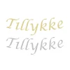 Guirlande i sølv eller guld glitter med Tillykke