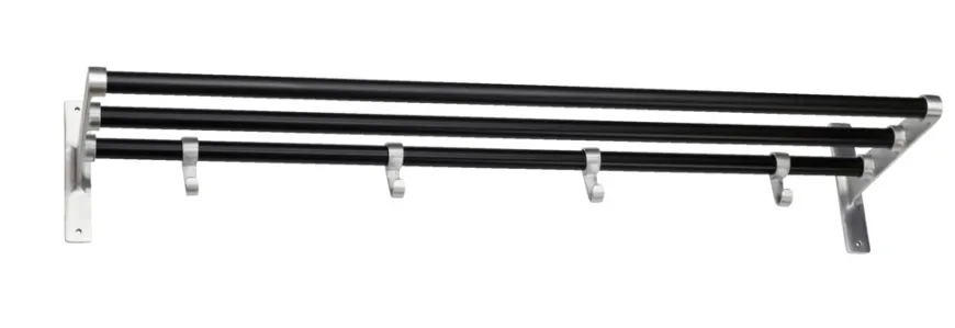 Habo Elegant hattehylde alu/sort 60 x 18,5 x 27 cm