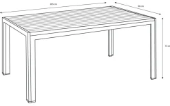 Havebord Havanna 205 x 90 cm i aluminium og nonwood - Sunlife®