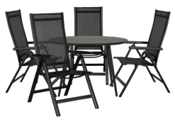 Havebord Madrid sort Ø110 cm - Sunlife®