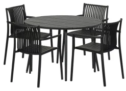 Havebord Madrid sort Ø110 cm - Sunlife®