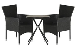 Havestol Bangkok i metal og sort polyrattan - Sunlife®