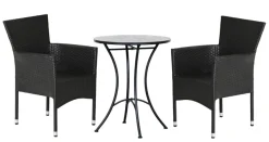 Havestol Bangkok i metal og sort polyrattan - Sunlife®