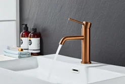 Håndvaskarmatur Slim vinkel kobberfinish