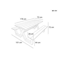 HORTUS X-model nonwood/alu 176 x 151 cm
