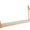 Hylde i massiv eg 20 x 120 cm med læderstropper