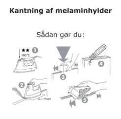 Kantbånd til melaminhylder sort 19 mm x 5 meter