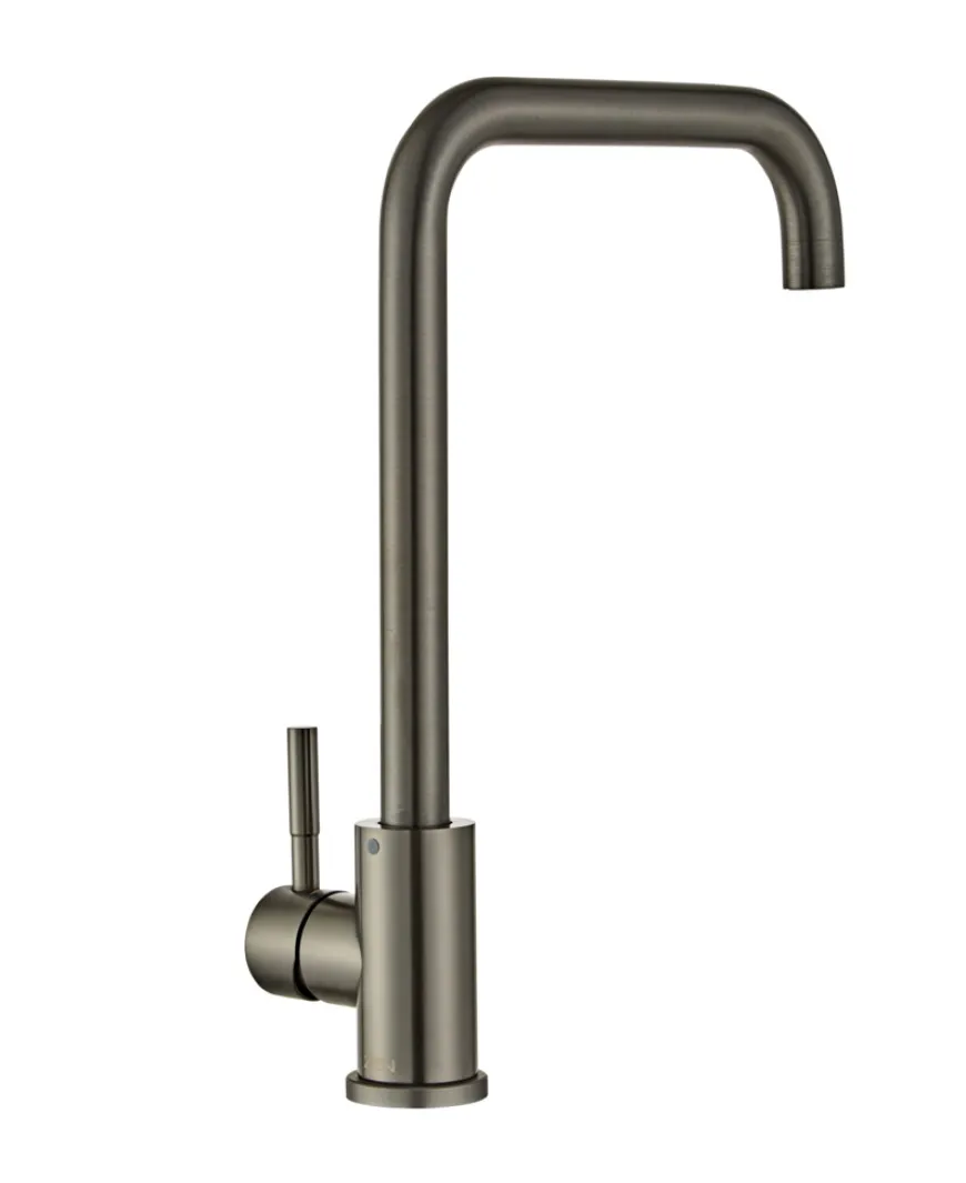 Køkkenarmatur m/kantet tud gunmetal
