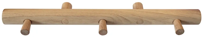 Knagerække m/3 knager egetræ 35 cm natur