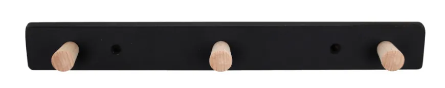 Knagerække sort/bøg 28 cm