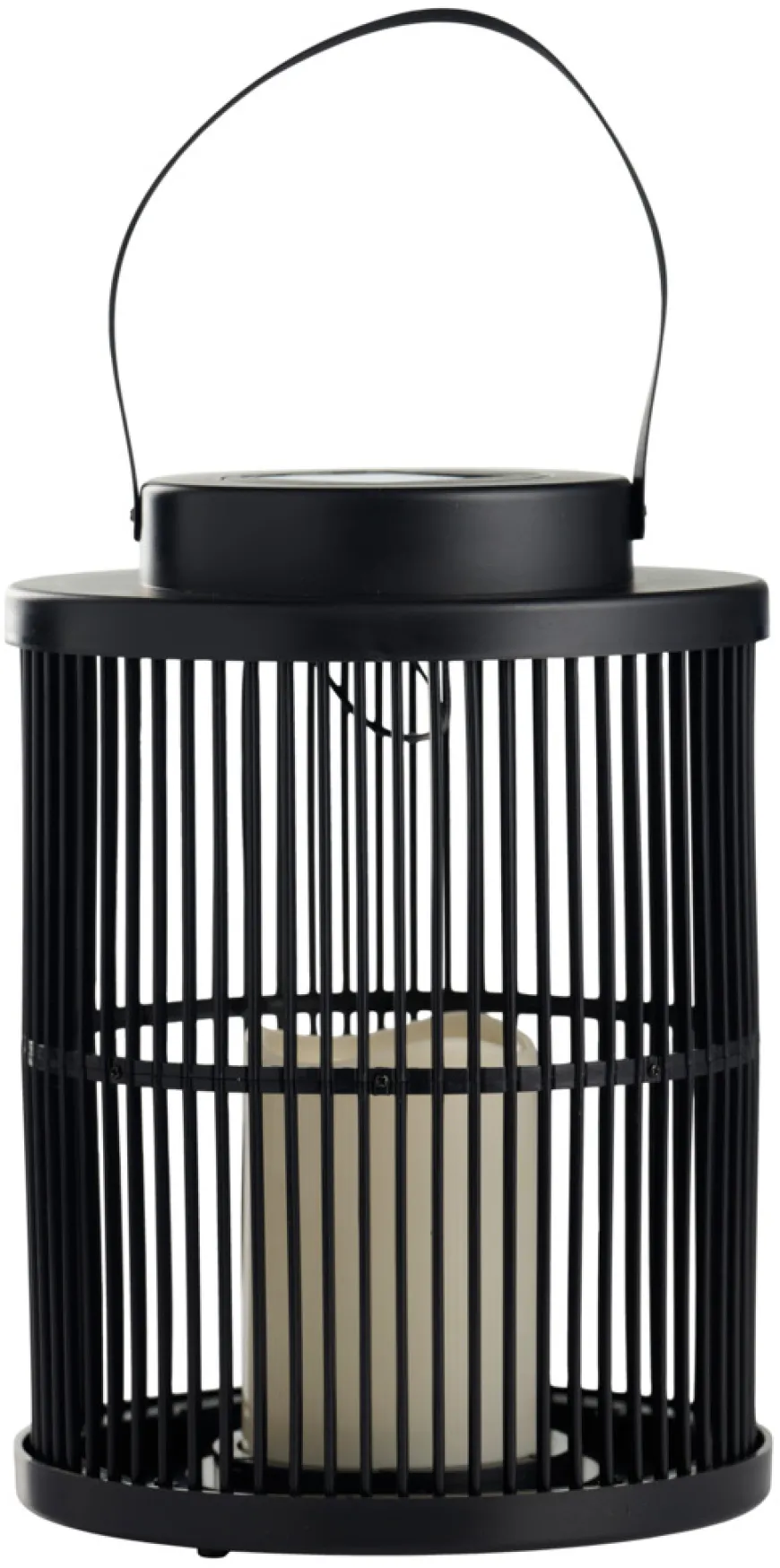 Lanterne med solceller sort Ø18 x 25 cm - Garden®
