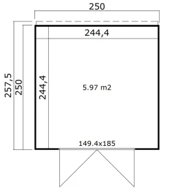 Lasita Maja redskabsrum Fynn 2 250 x 250 cm