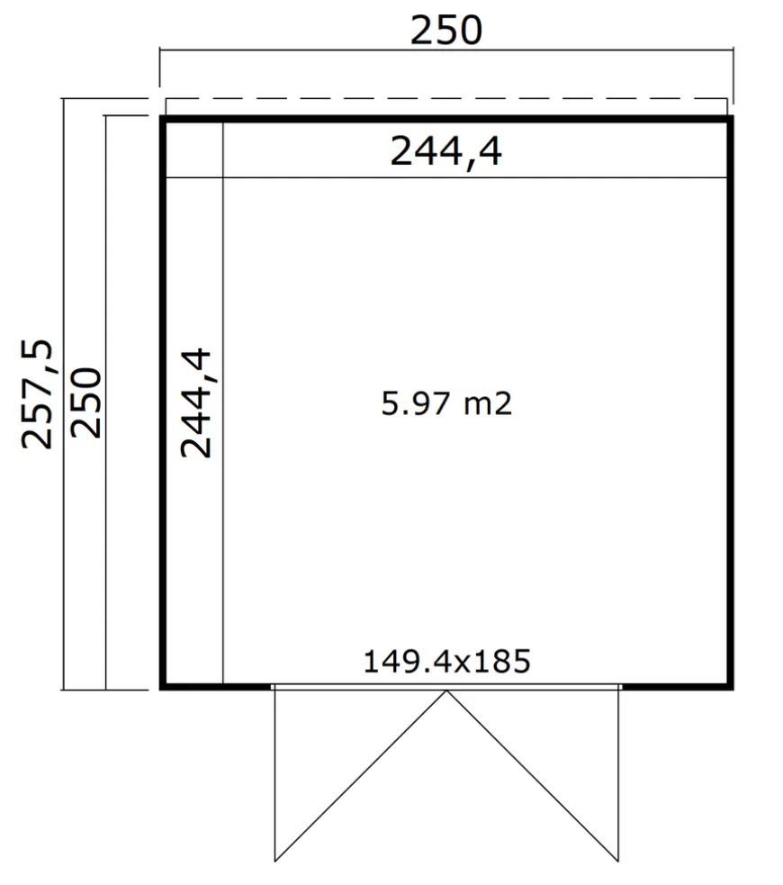 Lasita Maja redskabsrum Fynn 2 250 x 250 cm