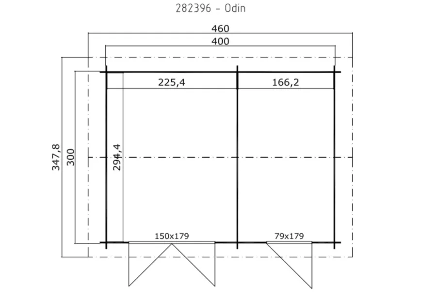 Lasita Maja redskabsrum Odin 420 x 320 cm