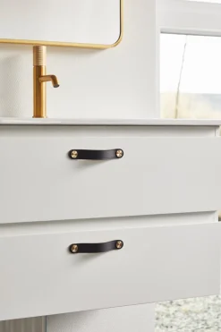 Læderstropper 12,8 cm sort 2-pk.